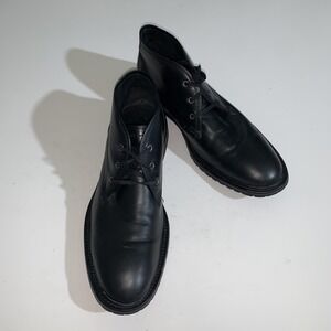 Andrew Marc Boots Mens Size 11.5 Black Leather Chukka Ankle Lace Up AM1022-001